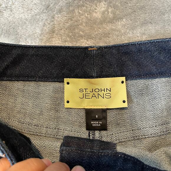 St. John Sz‎ 8 Jeans Jeweled Maltese Cross Pocket Denim Pants Women's - Picture 7 of 8